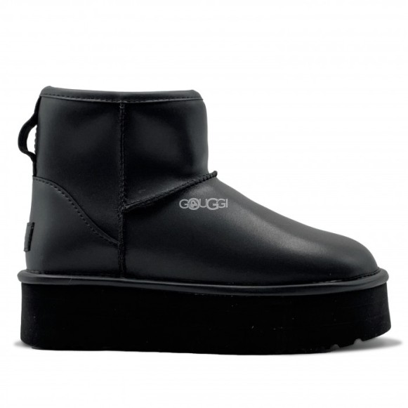 Женские мини угги на платформе Ugg Classic Mini Platform Boot - Ultra Matte Black