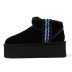 Женские мини угги на платформе UGG  Classic Mini Platform Black 1