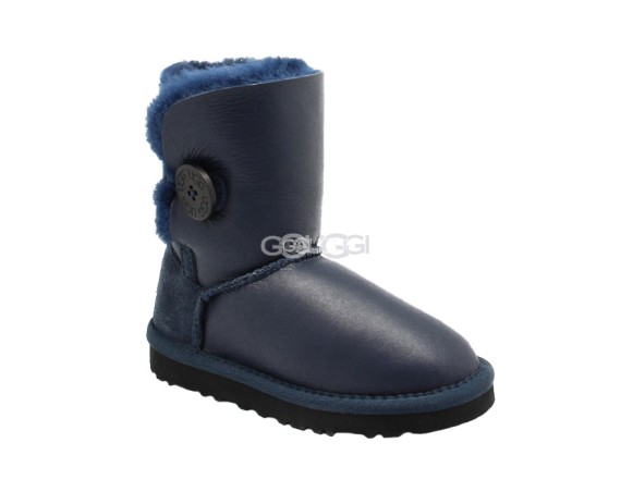 Детские угги с пуговицей Kids Bailey Button Metallic Navy (Black Stole)