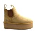 Женские короткие угги на платформе Ugg Chelsea Platform Beige