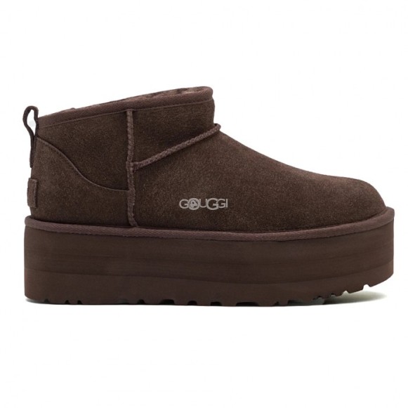 Женские ультра мини угги на платформе UGG Ultra Mini Platform New Chocolate